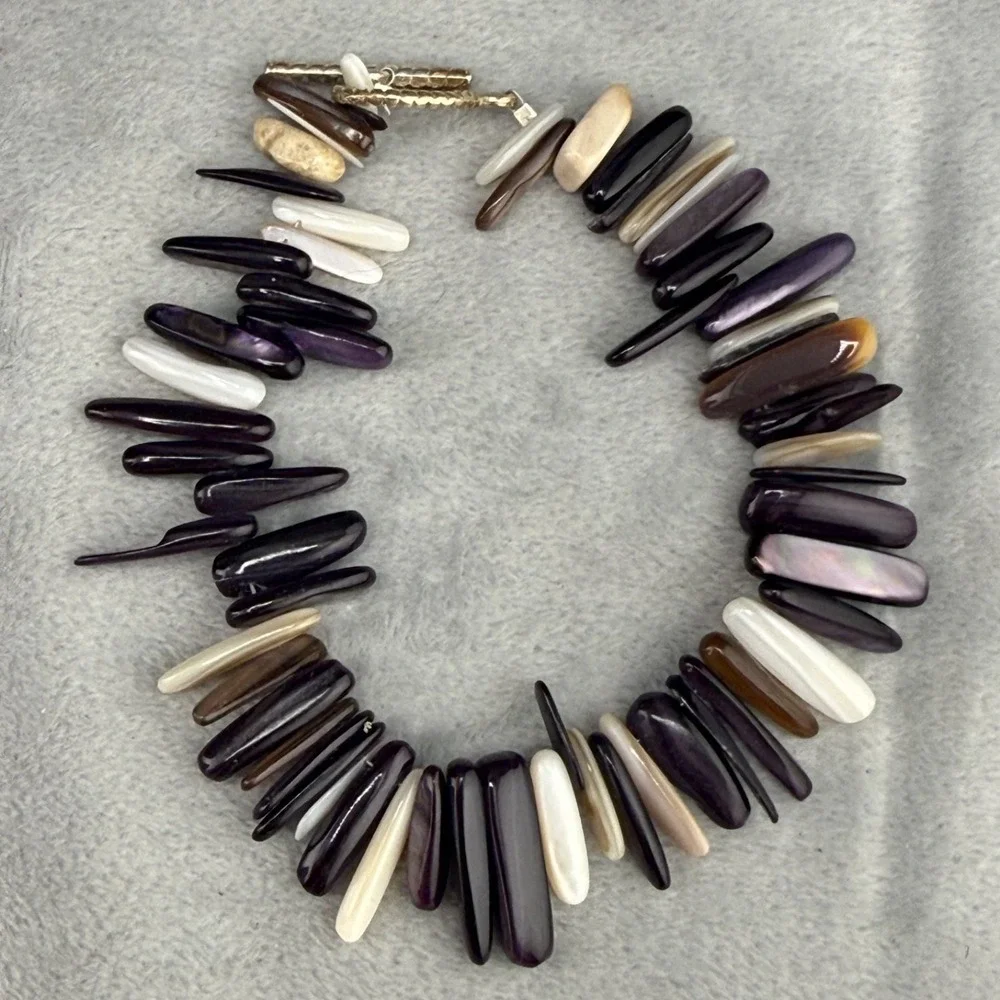 Vintage Shell Bracelet Dyed Abalone Spikes Beach Sea 7.5